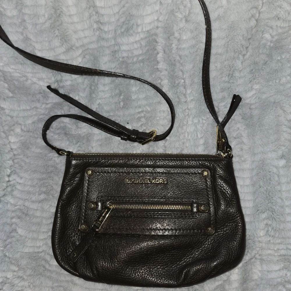 Michael Kors Dark Brown Leather Crossbody Bag - Picture 1 of 9